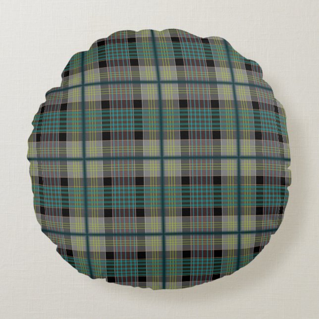 Almofada Redonda Christmas Plaid Pattern  (Frente)