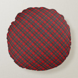 Almofada Redonda Christmas Plaid Pattern 