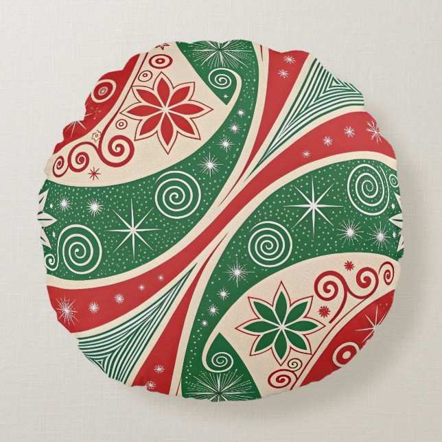 Almofada Redonda Christmas Vibes (Frente)