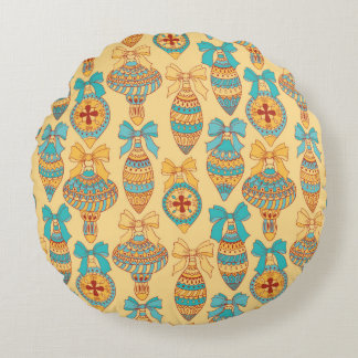 Almofada Redonda Christmas vintage pattern. Seamless pattern with C
