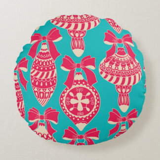 Almofada Redonda Christmas vintage pattern. Seamless pattern with C