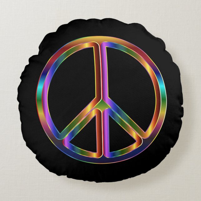 Almofada Redonda Chrome Peace Sign (Frente)