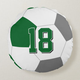 Almofada Redonda cinza verde ou QUALQUER equipe colorido futebol in