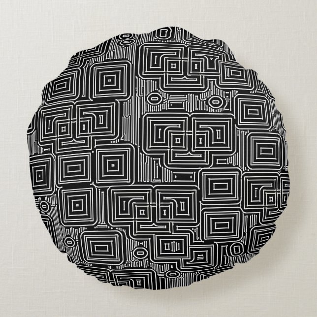 Almofada Redonda Circuit Maze (Verso)