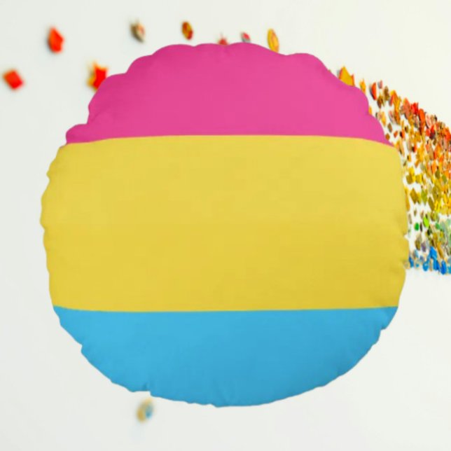 Almofada Redonda Círculo Orgulho Pansexual (Criador carregado)