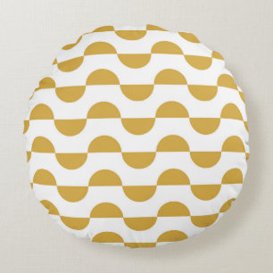 Almofada Redonda Circulo semáforo ondulado divertido amarelo