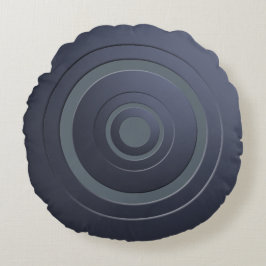 Almofada Redonda Círculos metálicos modernos azuis com qualquer cor