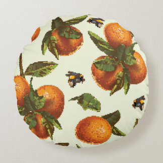 Almofada Redonda Citrus & Bumblebee: Vintage sem carne