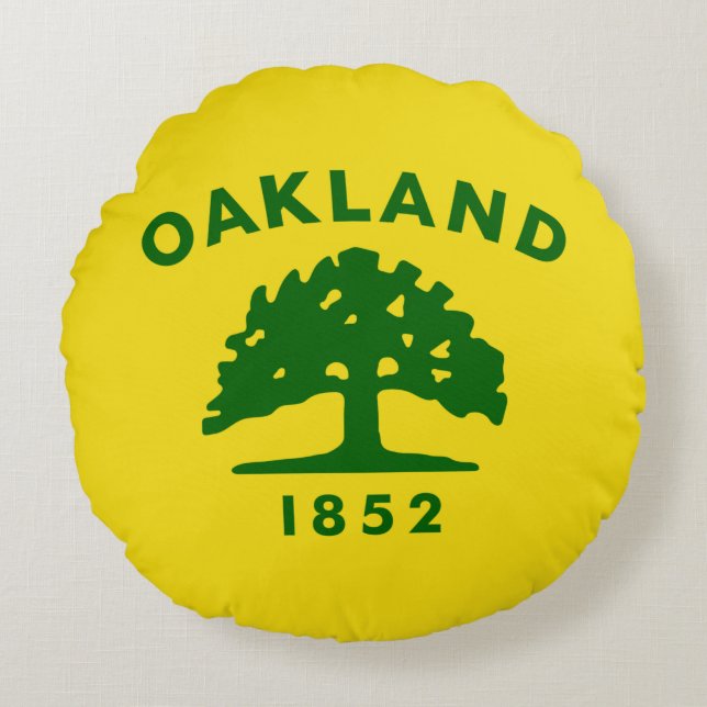Almofada Redonda City Flag of Oakland (Califórnia) (Frente)