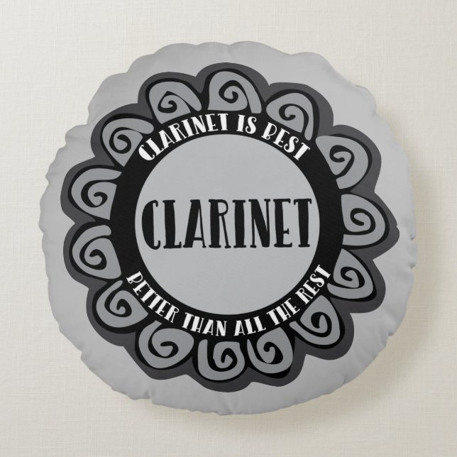 Almofada Redonda Clarinet É Melhor (Frente)