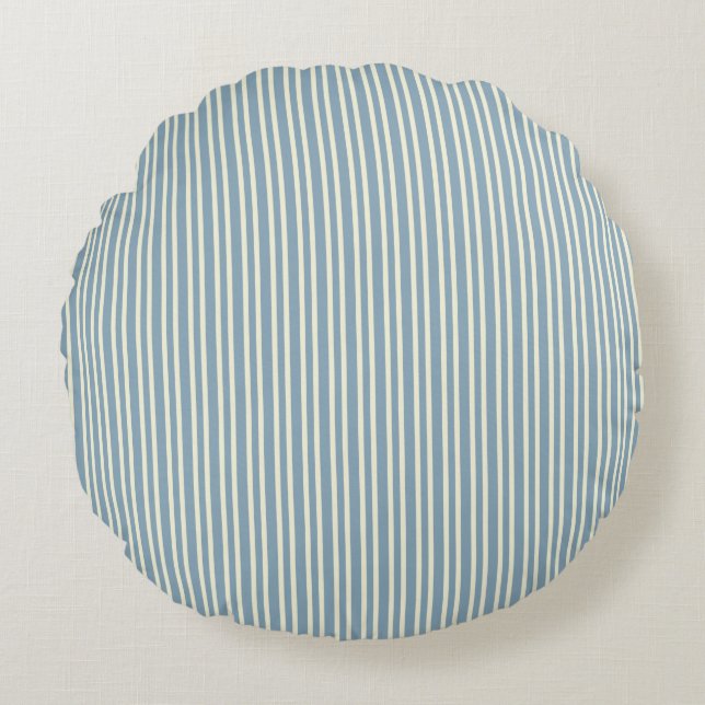 Almofada Redonda Classic Blue Stripe Accent Round Pillow (Frente)