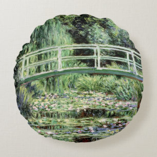 Almofada Redonda Claude Monet Waterlilies branco, 1899