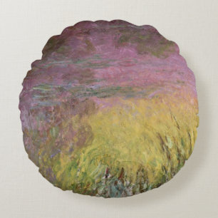 Almofada Redonda Claude Monet Waterlilies no por do sol