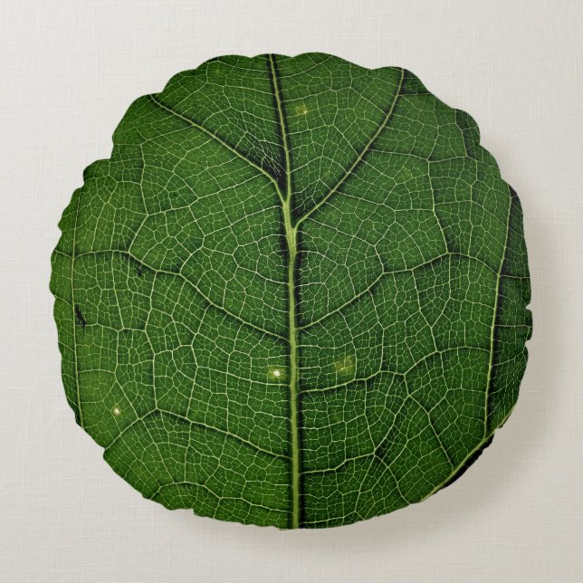 Almofada Redonda Close up photo of leaf (Frente)