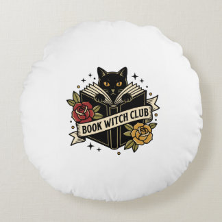 Almofada Redonda Clube do Gato Bruxa Livro Logotipo