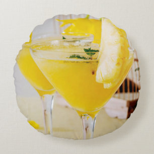 Almofada Redonda Cocktail de Fresca de abacaxi e gengibre