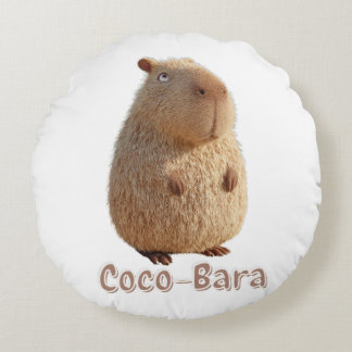 Almofada Redonda Coco-Bara Vibes. Capybara Core: Couto de Coco