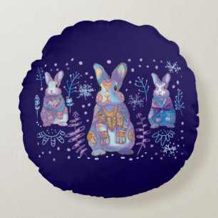 Almofada Redonda coelhinho de ano novo