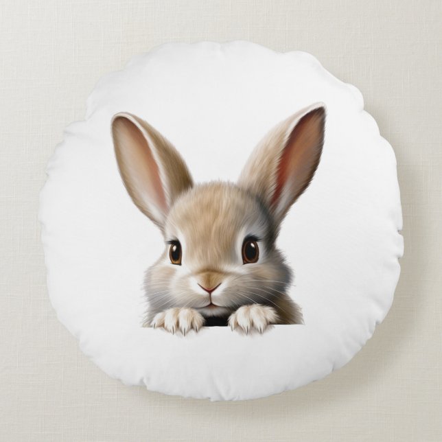 Almofada Redonda Coelho Peeking Bunny (Frente)