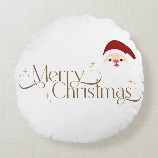 Almofada Redonda Cojín navideño papa noel (Frente)
