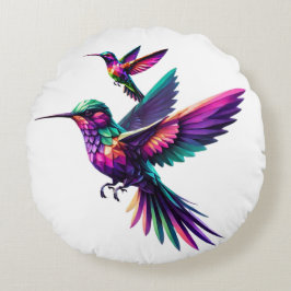 Almofada Redonda Colibrí prisma multicolor