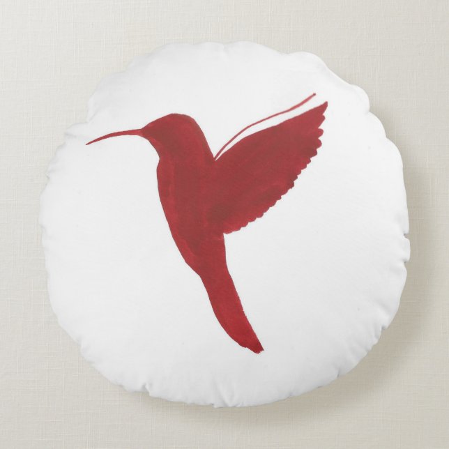 Almofada Redonda Colibri vermelho (Frente)