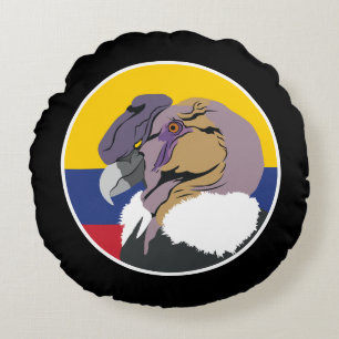 Almofada Redonda Colômbia - Condor Andino - Animal Nacional Colombi