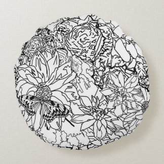 Almofada Redonda Colora-me travesseiro floral