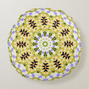 Almofada Redonda Colores retrorreflectores círculo mandala verde c