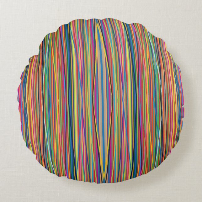 Almofada Redonda Colorful abstract stripes design (Frente)