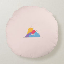 Almofada Redonda Colorful Abstract Throw Pillow