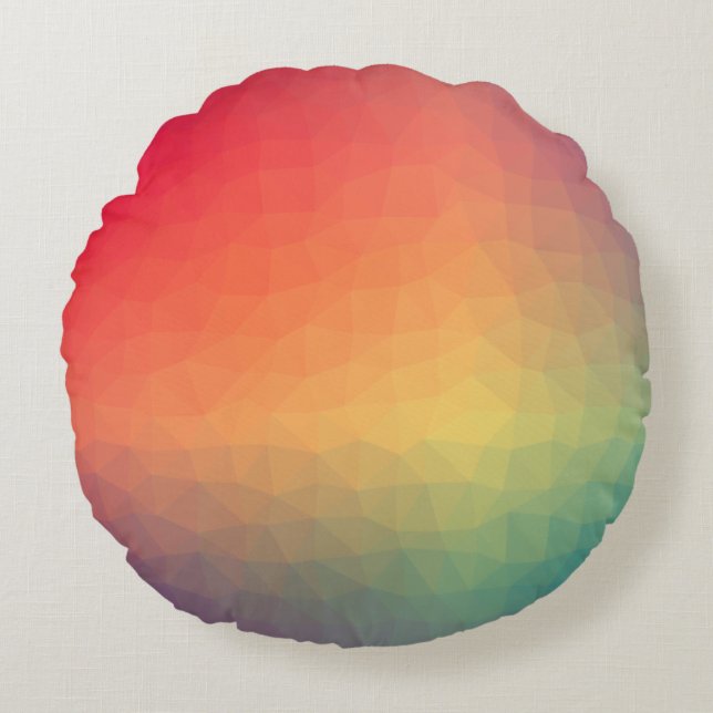Almofada Redonda Colorful rainbow gradient geometric (Frente)