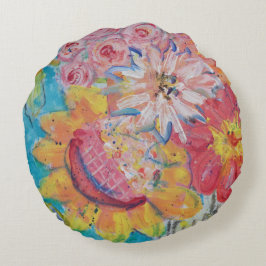 Almofada Redonda Colorful Suns by Lydia's Art Sangria