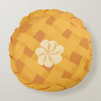 Almofada Redonda Colorida Laranja Pumpkin Pie Ação de Graças Colhei