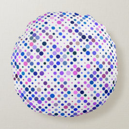 Almofada Redonda Colorido, Indigo, Purple e Blue Pontos