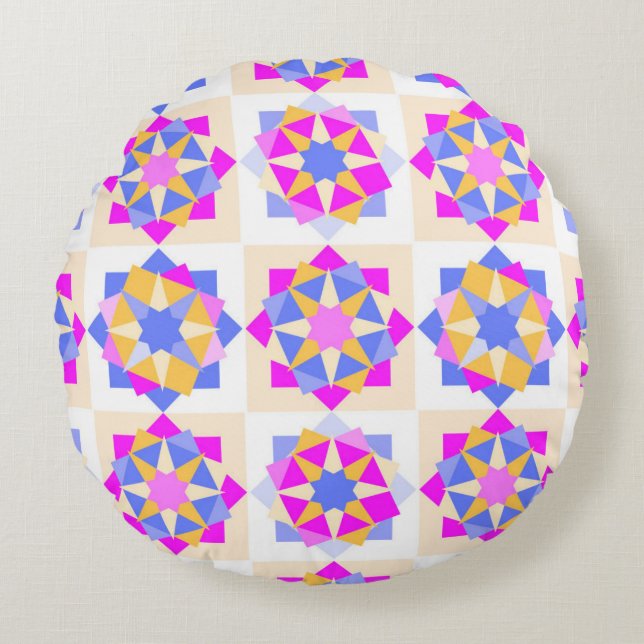 Almofada Redonda Colourful Round Pillow design  (Frente)