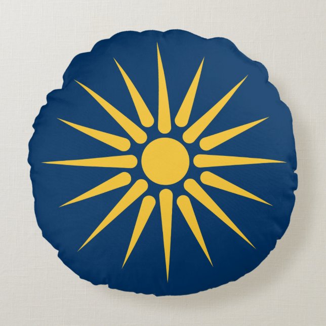 Almofada Redonda com a bandeira da Macedônia, Gréc (Frente)