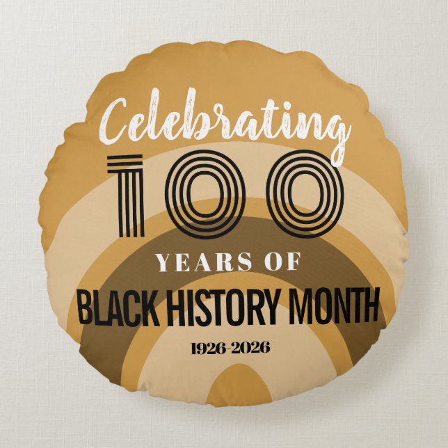 Almofada Redonda Comemorando 100 Anos do Mês da História Negra (Frente)