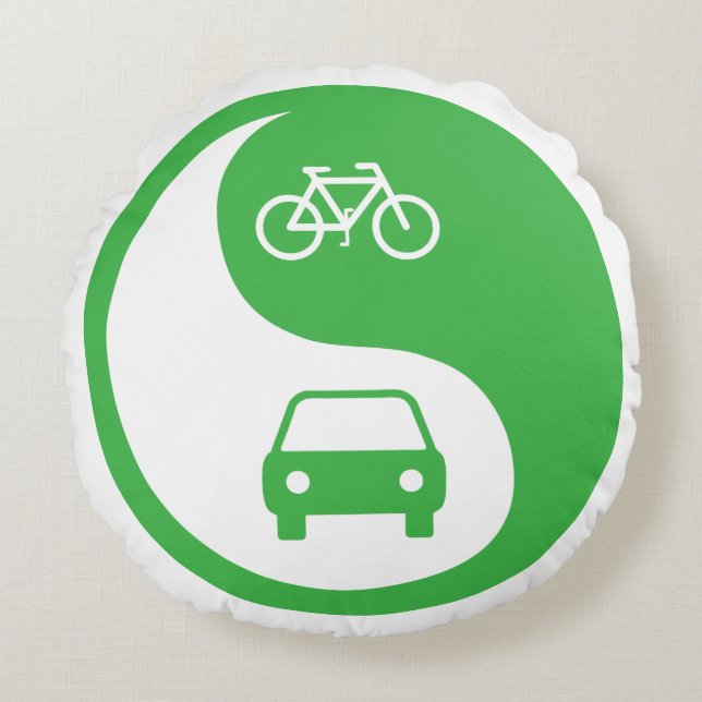 Almofada Redonda Compartilhe a estrada Yin Yang (Frente)