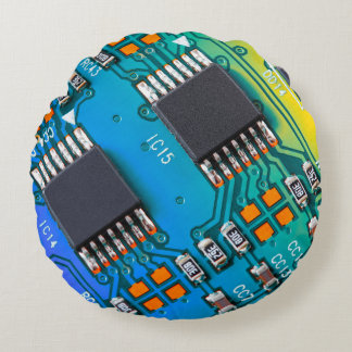 Almofada Redonda Conselho de circuito eletrônico fechado. fundo,var