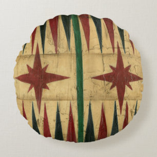 Almofada Redonda Conselho de Jogo Antiquado do Backgammon por Ethan