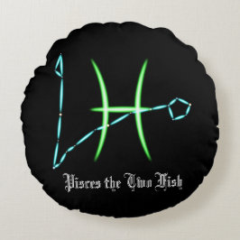 Almofada Redonda Constelação Zodíaco Peixes Travesseiro Redondo