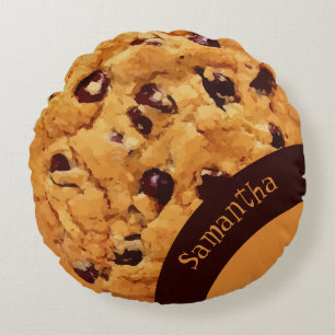 Almofada Redonda Cookie de Chip de Chocolate Personalizado