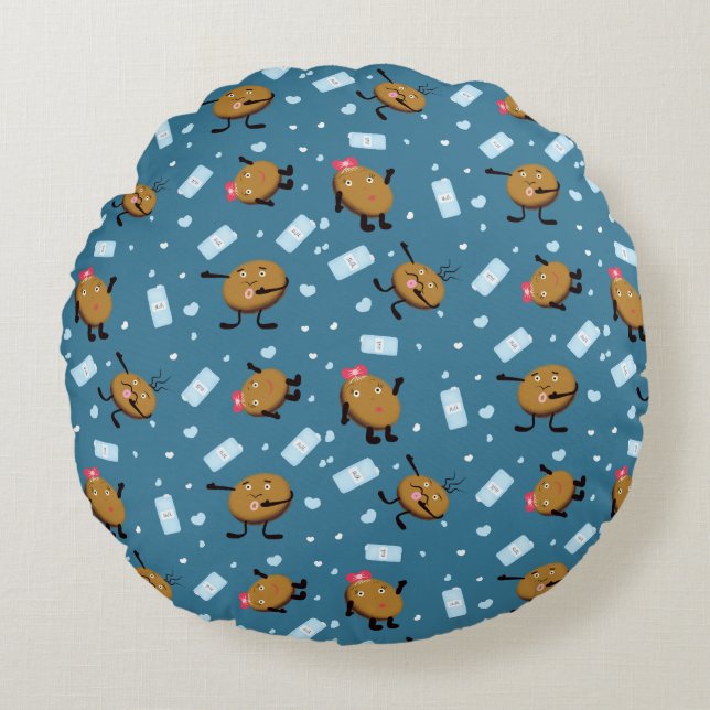 Almofada Redonda Cookie e leite (Frente)