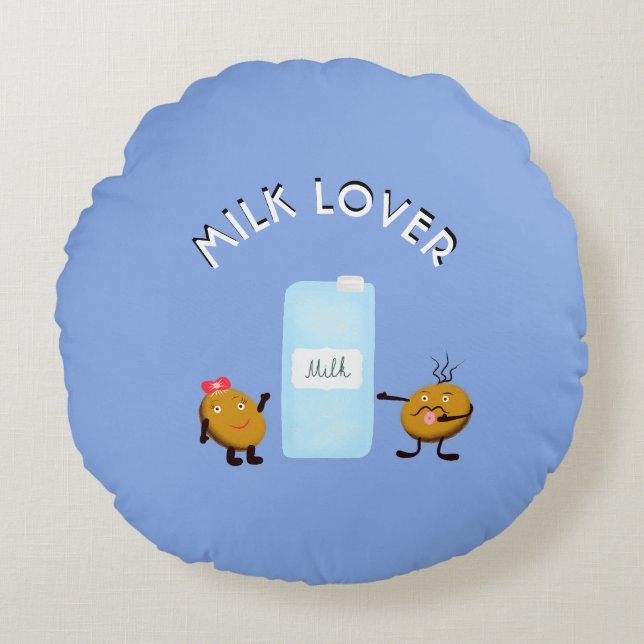 Almofada Redonda Cookie e leite (Frente)