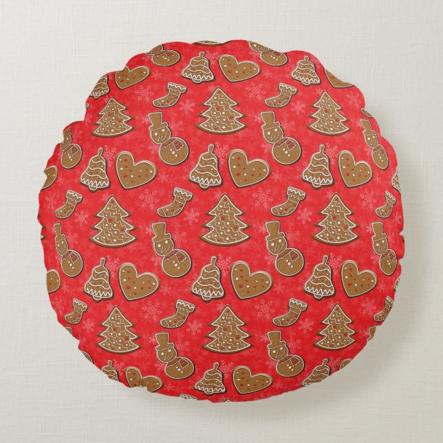 Almofada Redonda Cookie Natal Feriado (Frente)