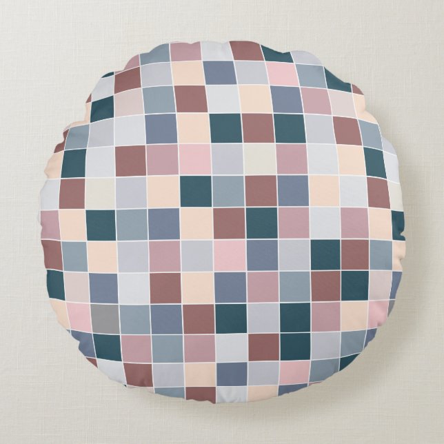 Almofada Redonda Cool Blocks, Elegant Colors (Frente)