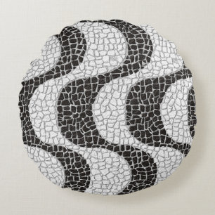 Almofada Redonda Copacabana Sidewalk Brazilian pattern