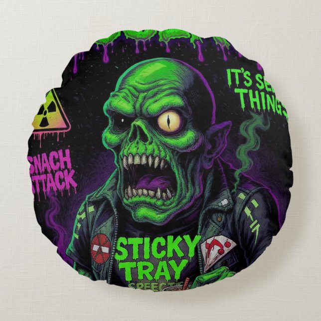 Almofada Redonda Copie e cole diretamente no seu Redbubble  (Frente)