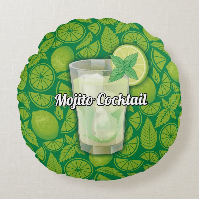 Almofada Redonda Coquetel Mojito (Frente)